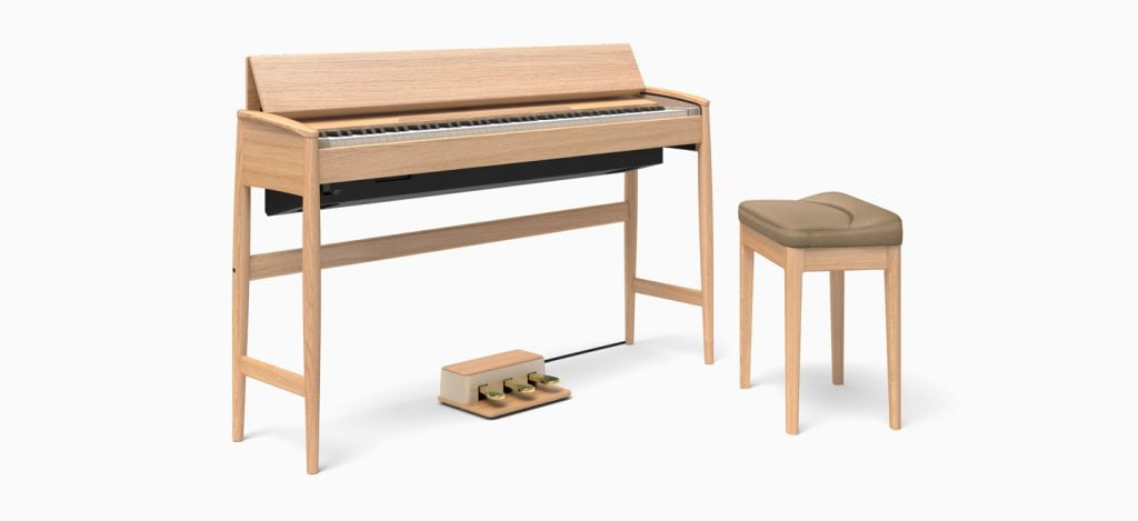Estética moderna y elegante de un piano electrónico Roland Kiyola